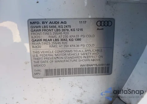 2018 Audi Q5 2.0T Premium/2.0T Tech Premium from USA, damaged, VIN WA1BNAFY5J2091148